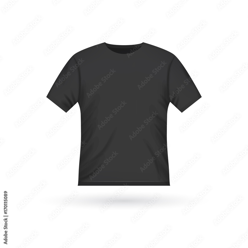 Blank t-shirt template clothing fashion. White shirt design with sleeve ...