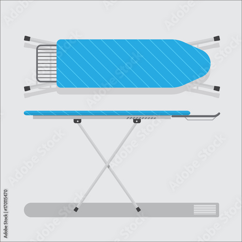 folded and unfolded ironing board vector flat design.