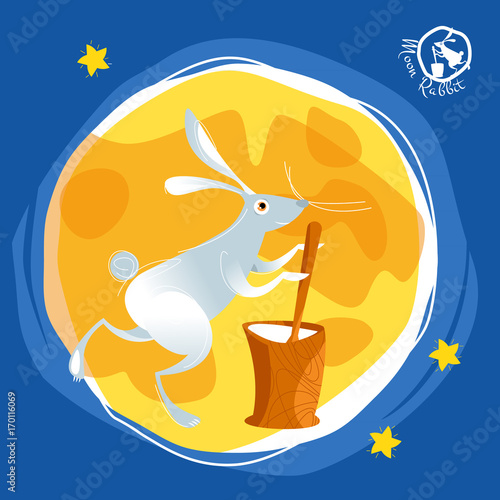 Moon rabbit. Mid Autumn Festival.