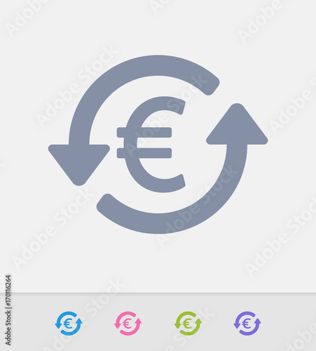 Euro & Exchange Arrows - Granite Icons. A professional, pixel-perfect icon designed on a 32x32 pixel grid and redesigned on a 16x16 pixel grid for very small sizes