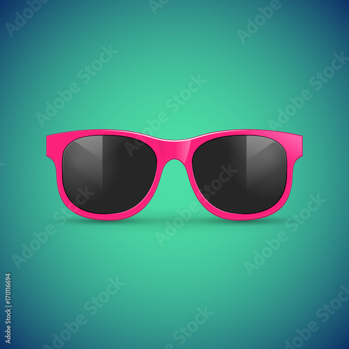 Vector sunglasses. Eyeglasses hipster fashion illustration for summer