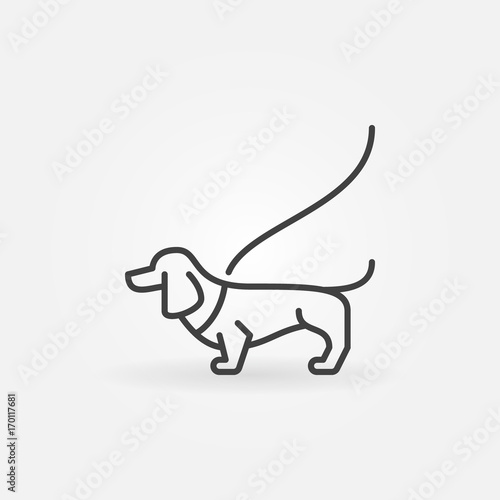 Dog on a leash concept icon
