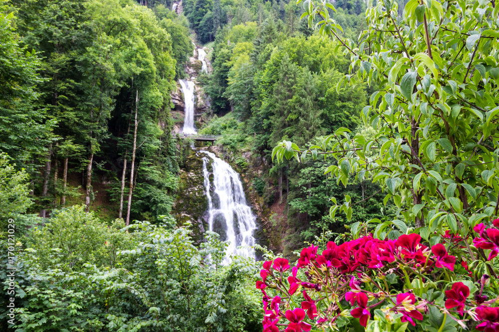 Fototapeta premium Giessbachfall near Brienz in Switzerland