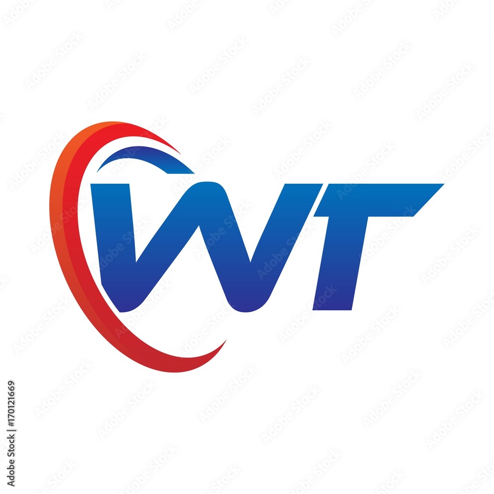 modern dynamic vector initial letters logo wt with circle swoosh red blue modern dynamic vector initial letters logo wt with circle swoosh red blue