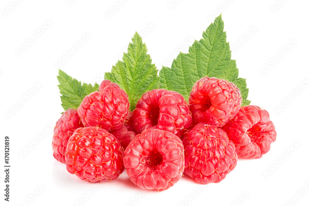 Raspberry isolated on white background. Pile or heap Raspberry isolated on white background. Pile or heap