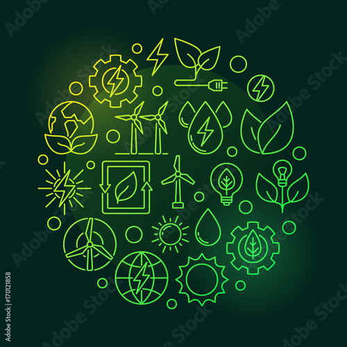 Eco Energy round green illustration