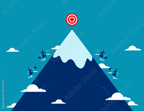 Growth. Business team running for target to success. Concept business vector illustration. © zenzen