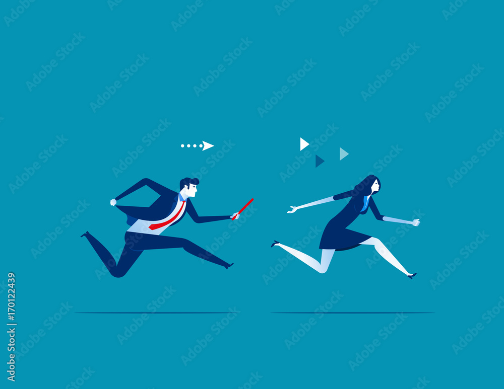 Business people and teamwork. Concept business vector illustration.