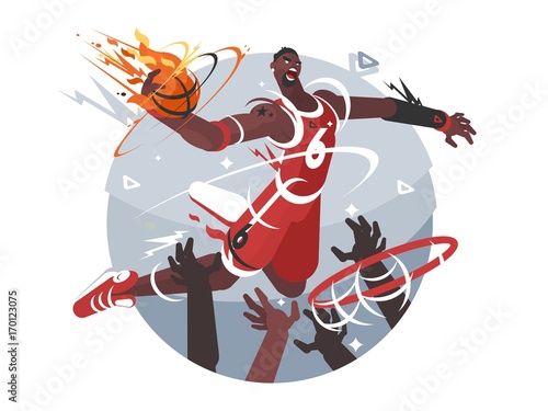 Basketball player with ball