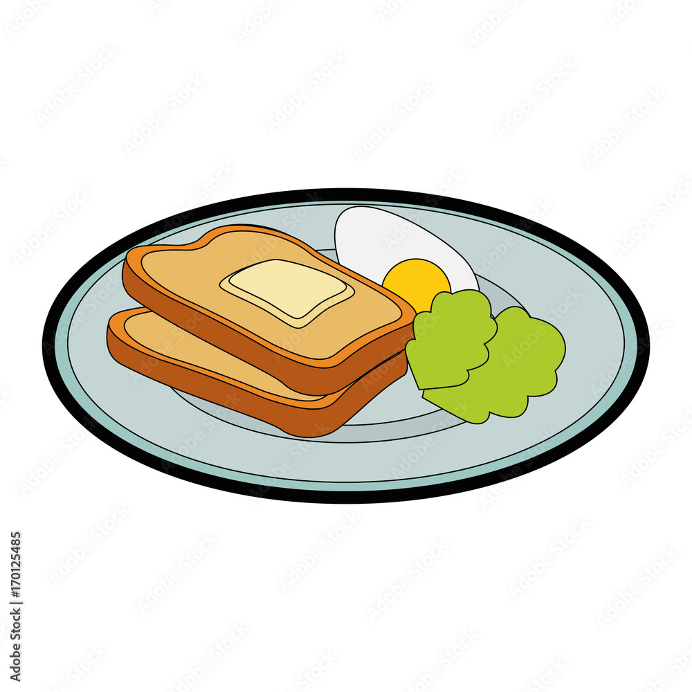 plate with breakfast food icon over white background vector illustration plate with breakfast food icon over white background vector illustration