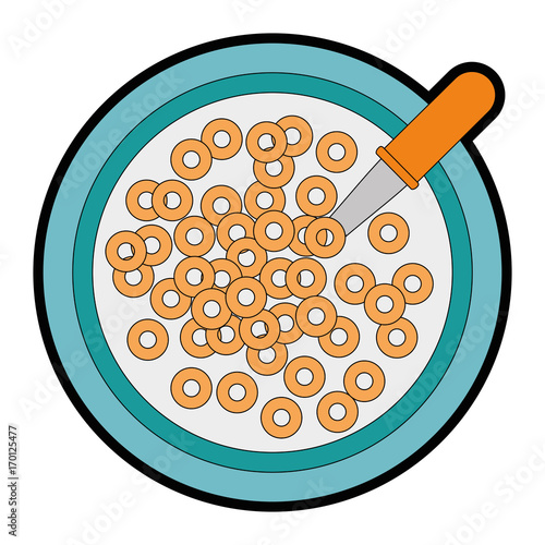 cereal bowl icon over white background vector illustration