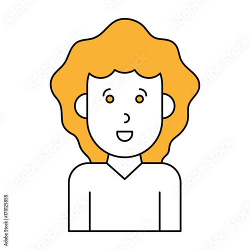 Woman cartoon icon Girl female avatar person people and human theme Isolated design Vector illustration