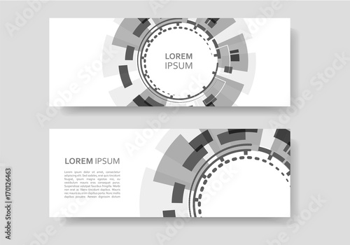 Brochure with abstract round background. Technology and industry design
