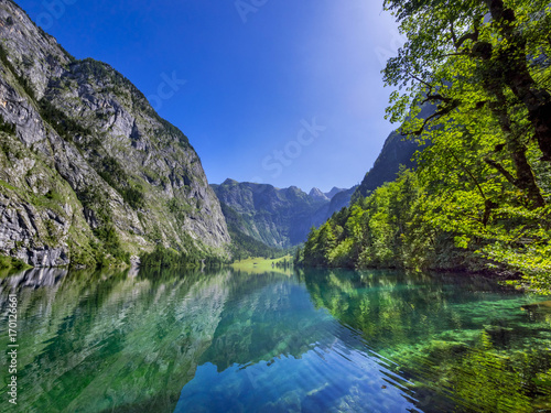Fototapeta Naklejka Na Ścianę i Meble -  Obersee Lake in the Berchtesgaden National Park, Bavaria