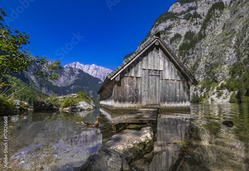 Obersee Lake in the Berchtesgaden National Park, Bavaria