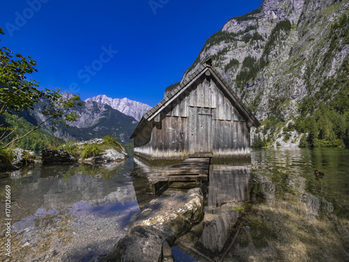 Obersee Lake in the Berchtesgaden National Park, Bavaria