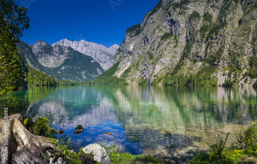 Fototapeta Naklejka Na Ścianę i Meble -  Obersee Lake in the Berchtesgaden National Park, Bavaria