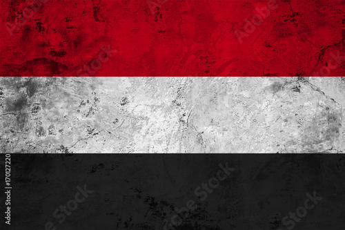 Flag of the Yemen close up
