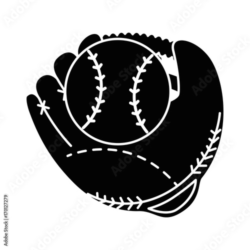 baseball ball and glove vector illustration design