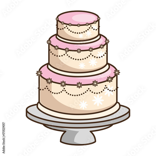 wedding cake married icon vector illustration graphic design