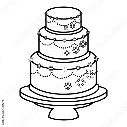 wedding cake married icon vector illustration graphic design © Gstudio