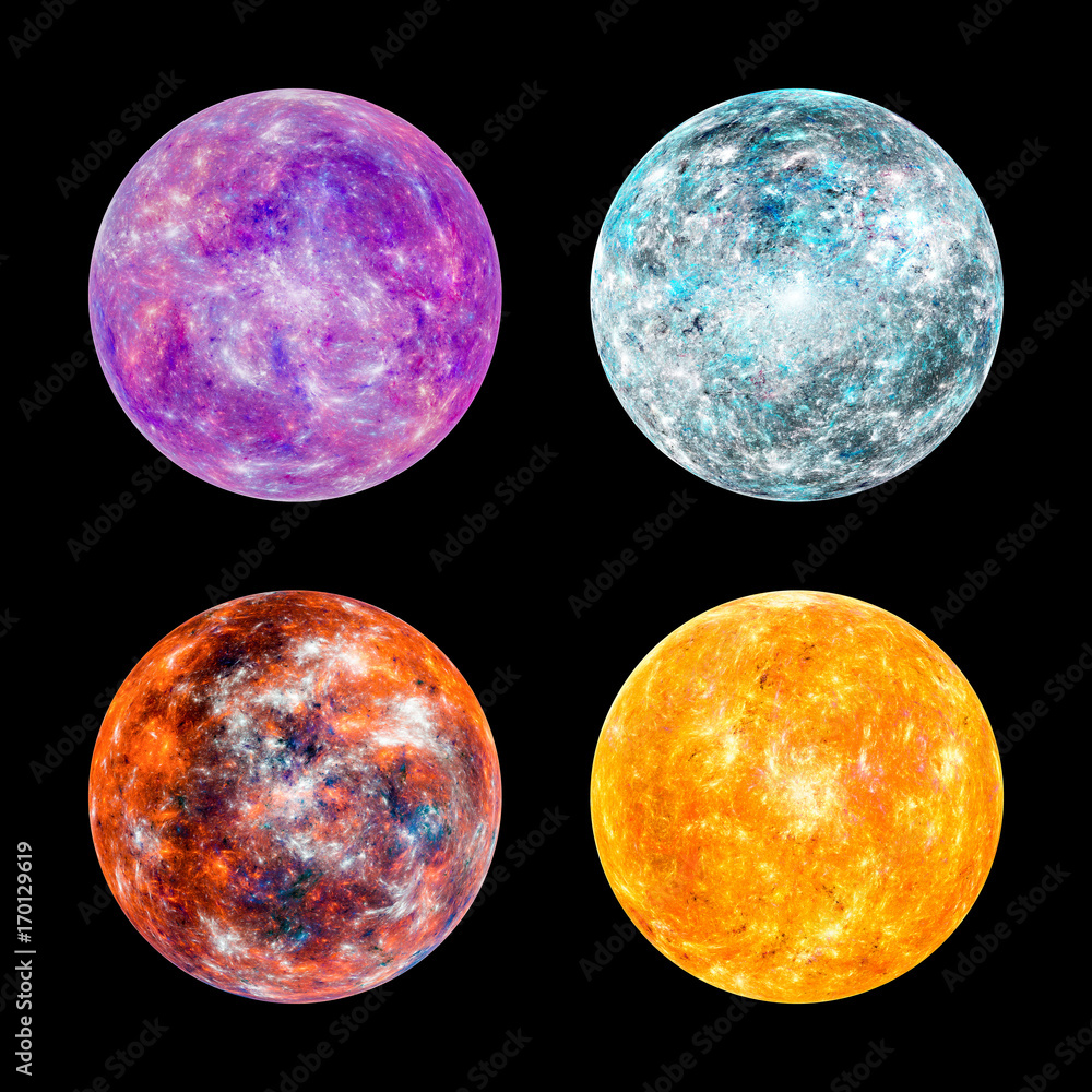 Naklejka premium Exoplanet set high resolution texture