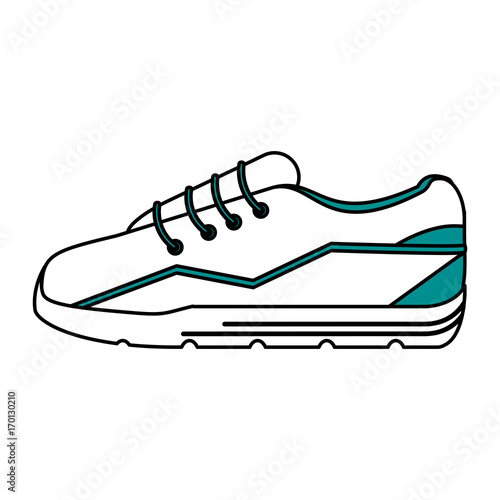 Sport shoes icon of fitness and gym theme Isolated design Vector illustration