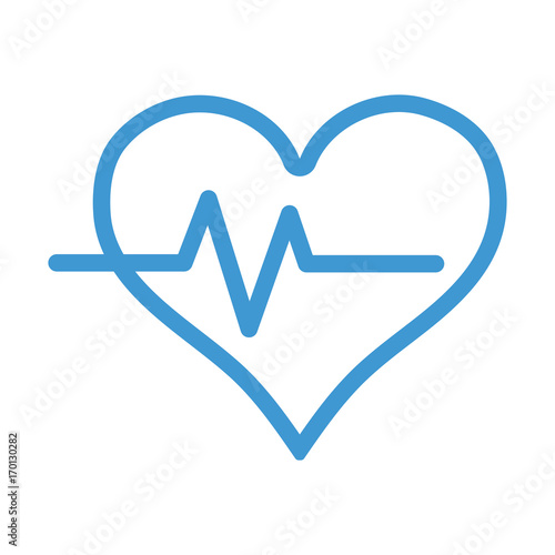 line heartbeat vital sign to ekg frequency vector illustration