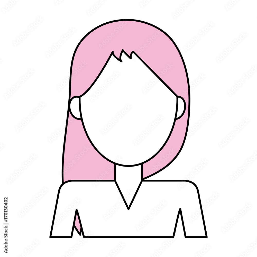 Woman icon Girl female avatar person people and human theme Isolated design Vector illustration
