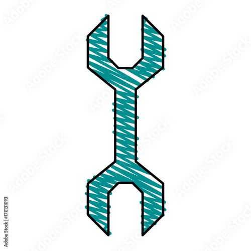 Spanner icon tool instrument and repair theme Isolated design Vector illustration