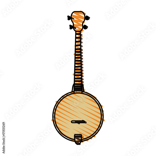 Guitar icon of instrument music and sound theme Isolated design Vector illustration