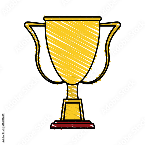 Trophy icon of winner competition success and sport theme Isolated design Vector illustration