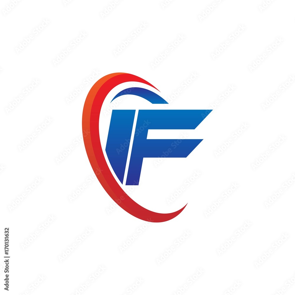 modern dynamic vector initial letters logo if with circle swoosh red blue modern dynamic vector initial letters logo if with circle swoosh red blue
