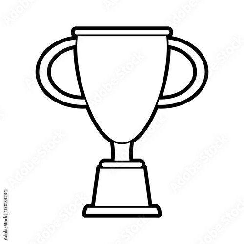 Trophy icon of winner competition success and sport theme Isolated design Vector illustration