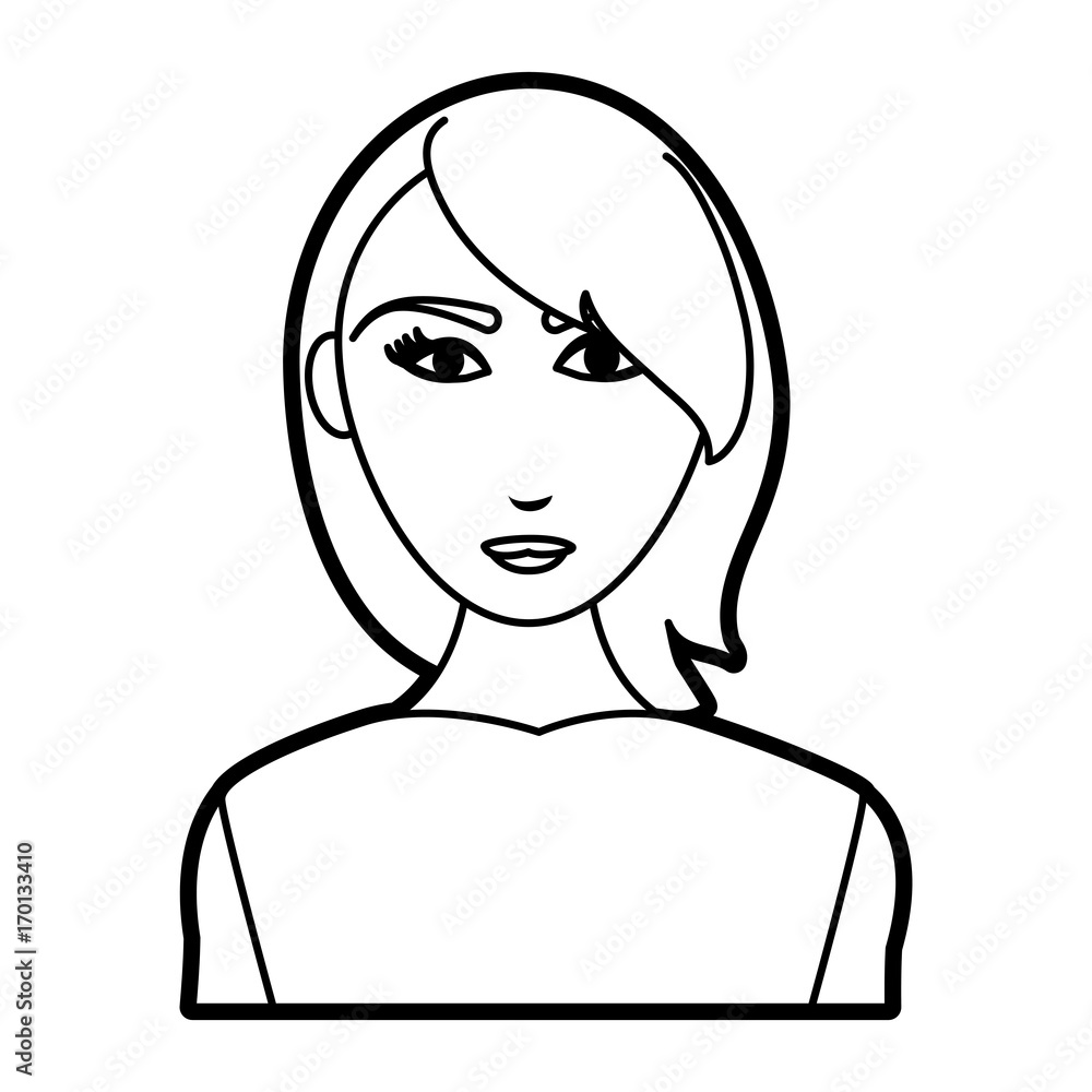 Woman cartoon of girl female avatar person people and human theme Isolated design Vector illustration Woman cartoon of girl female avatar person people and human theme Isolated design Vector illustration