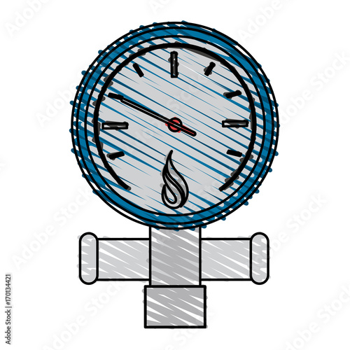 Pressure gauge of power energy and fuel theme Isolated design Vector illustration