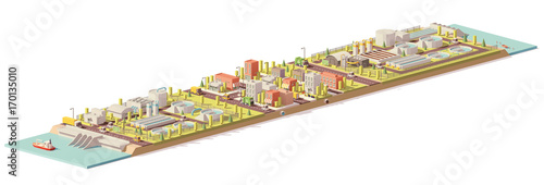 Vector low poly water treatment and consumption