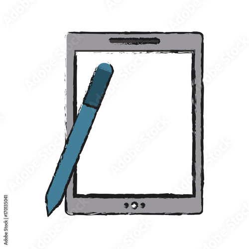 Tablet of device gadget technology and electronic theme Isolated design Vector illustration