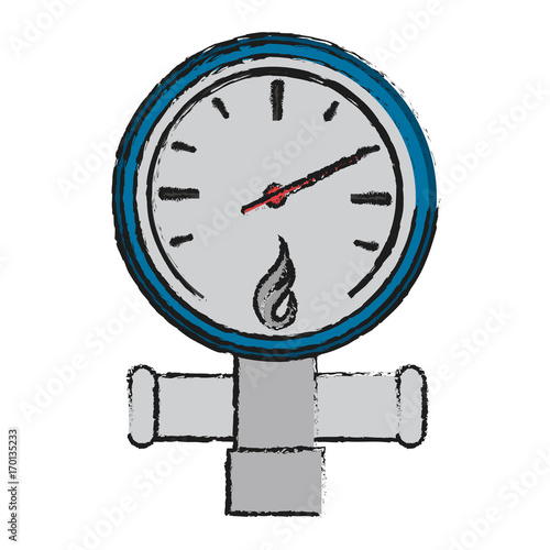 Pressure gauge of power energy and fuel theme Isolated design Vector illustration