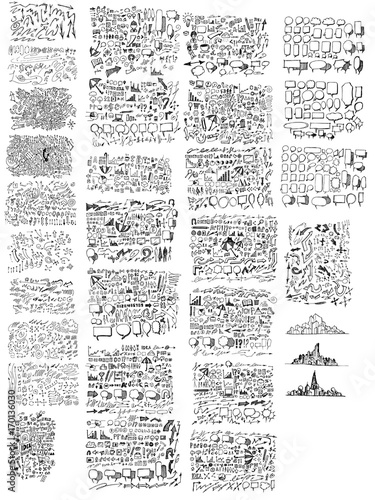 Billede på lærred MEGA set of doodles vector