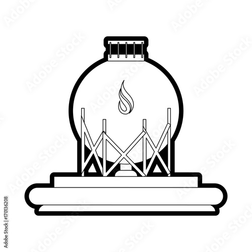 Gas plant of power energy and fuel theme Isolated design Vector illustration