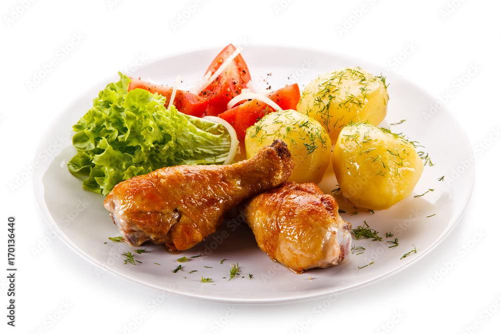 Roast drumsticks with potatoes