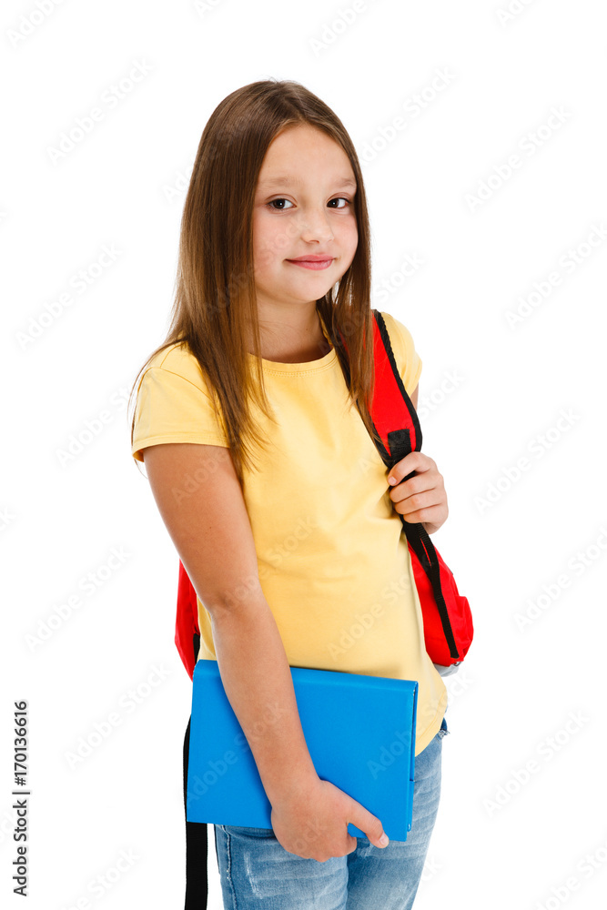 Girl holding book isolated on white background Girl holding book isolated on white background