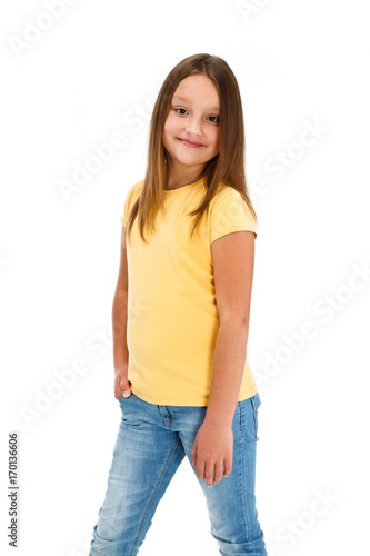 Young girl isolated on white background