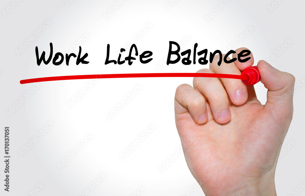 Fototapeta premium Hand writing inscription Work Life Balance with marker, concept