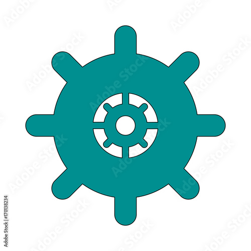 Gear icon of cog circle wheel and machine theme Isolated design Vector illustration