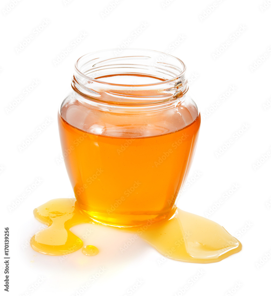 glass jar of honey and drop glass jar of honey and drop