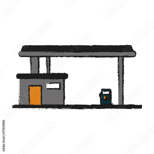 Gas station of industry and fuel theme Isolated design Vector illustration