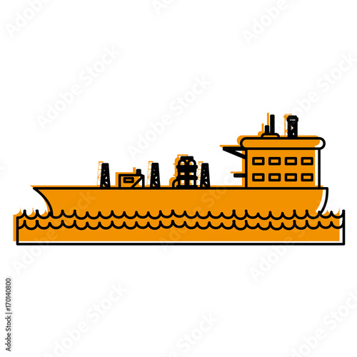 Oil tanker of industry and fuel theme Isolated design Vector illustration