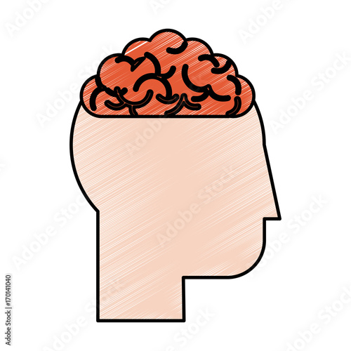 Brain icon of human organ and mind theme Isolated design Vector illustration